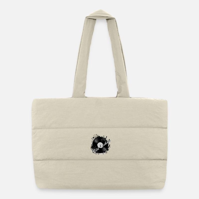 Old School Schallplatte – Retro-Design mit Style Puffer-Einkaufstasche