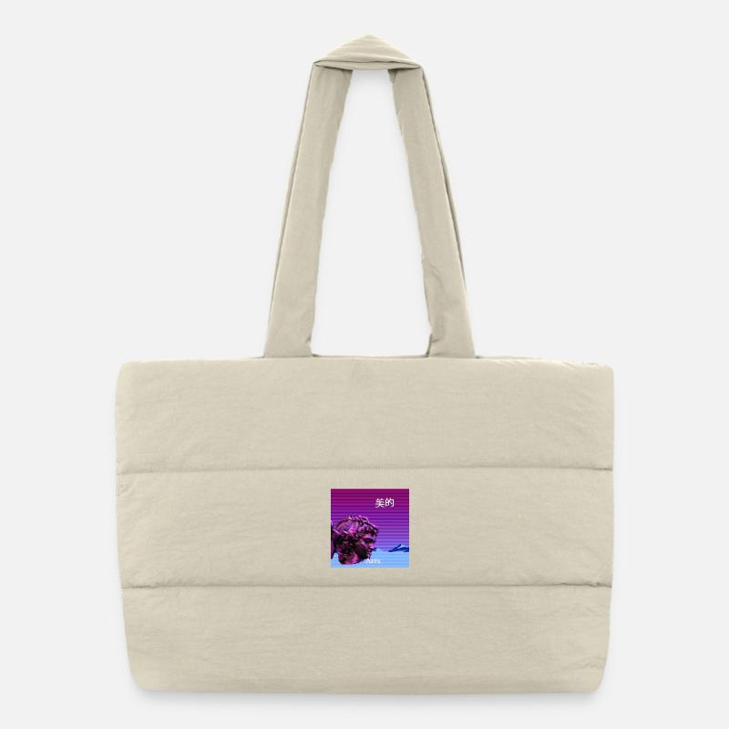 Statue d’Arès dans le style Glitch vibrant Sac shopping matelassé
