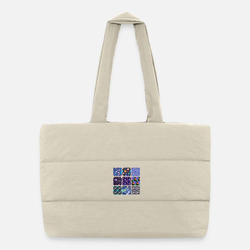 Childish Cosmic Designs Puffer Shopping Bag