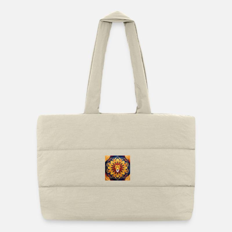 Sonnenlöwe Mandala Design Puffer-Einkaufstasche