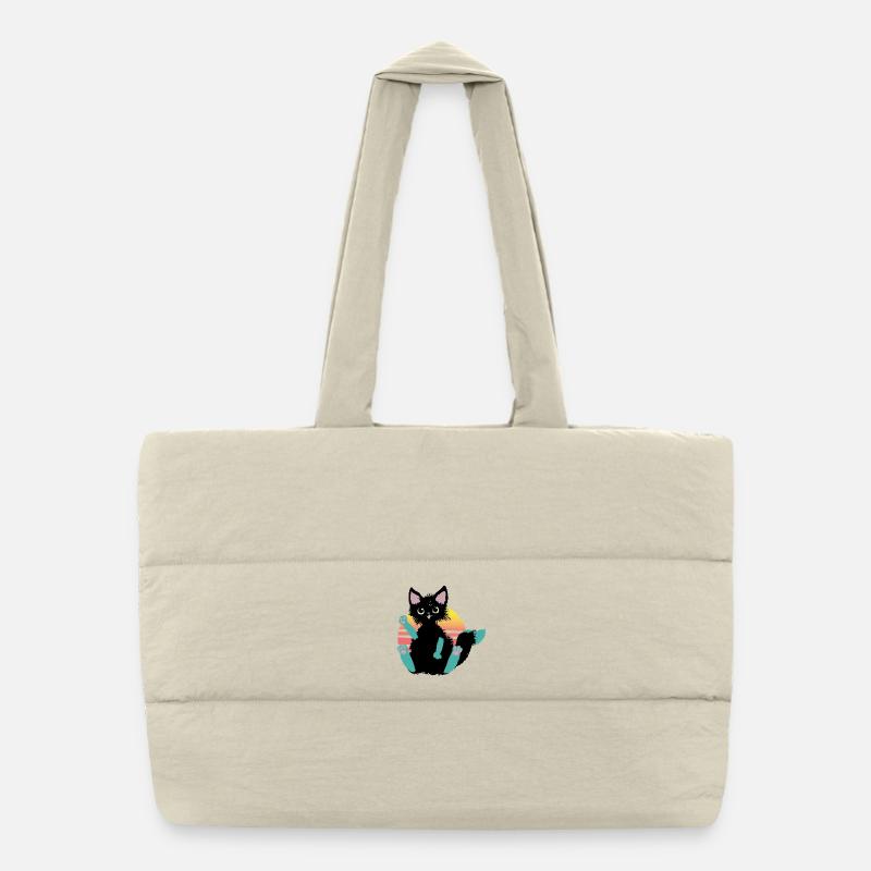 doodle chat blob, dit Salut Sac shopping matelassé