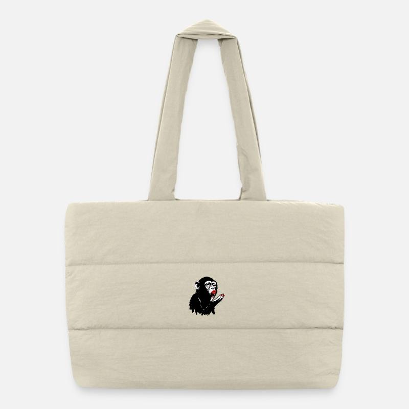 La vieille dame singe vous envoie un baiser Sac shopping matelassé