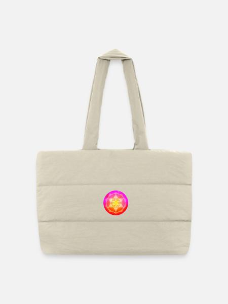 Kordulah Crystal Mandala - ElshaddaiShikaina - Puffer Shopping Bag - natural