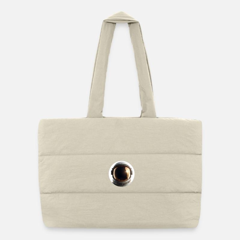 Astronaut helmet in sunlight Puffer Shopping Bag