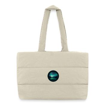 Northern Lights over fjords - Puffer Shopping Bag - natural - Front