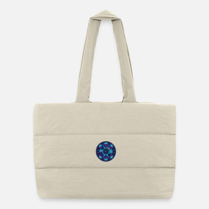 Mandala des profondeurs marines Sac shopping matelassé