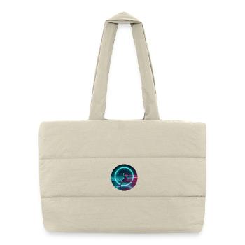 Silhouette lumineuse de course au néon - Sac shopping matelassé - blanc naturel - Devant