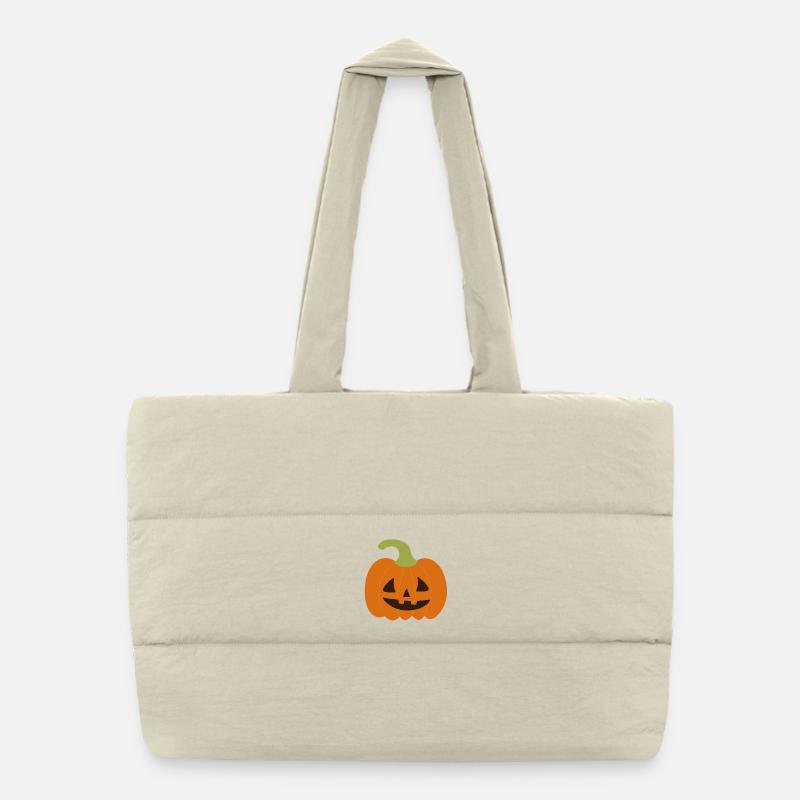 Whimsical Jack-O'-Lantern Pumpkin Design Puffer Shopping Bag