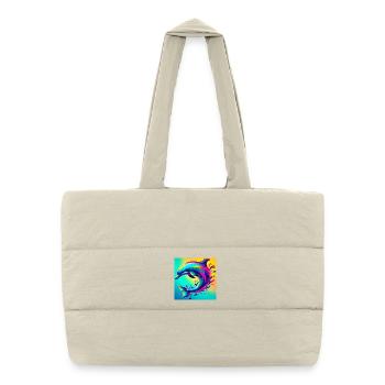 dauphin - Sac shopping matelassé - blanc naturel - Devant