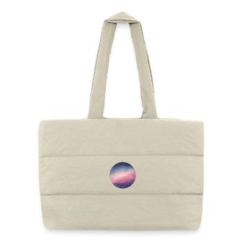 Imprimé ciel nuageux galactique - Sac shopping matelassé - blanc naturel - Devant