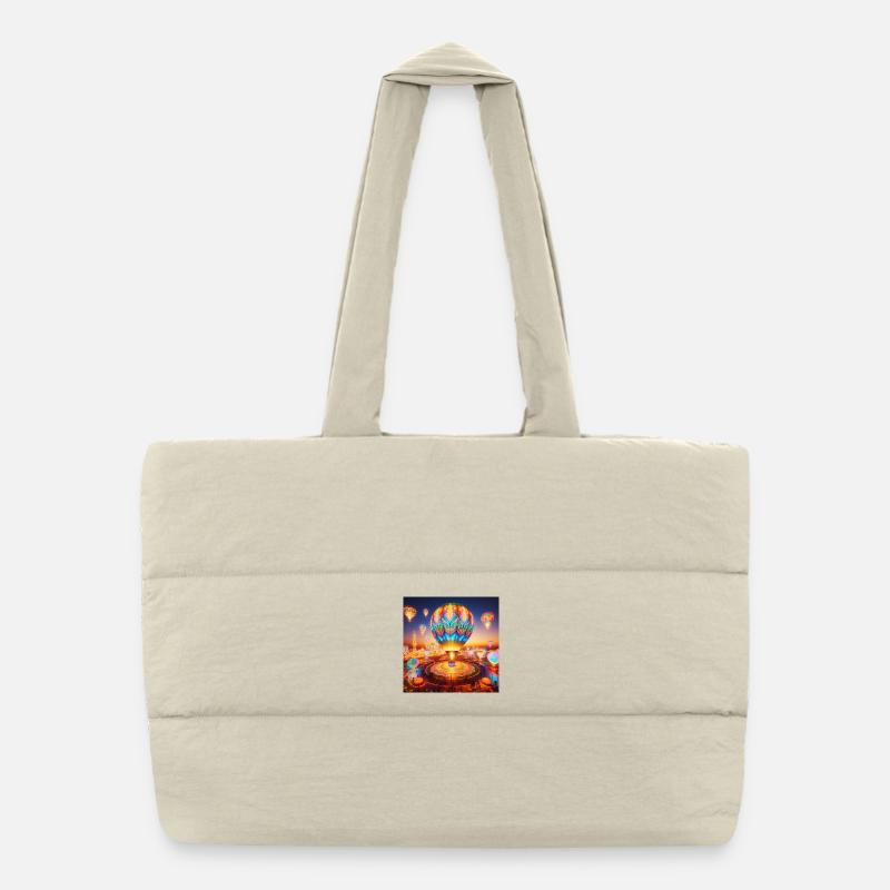 Montgolfière Luminescente Éthérée - Sac shopping matelassé - blanc naturel