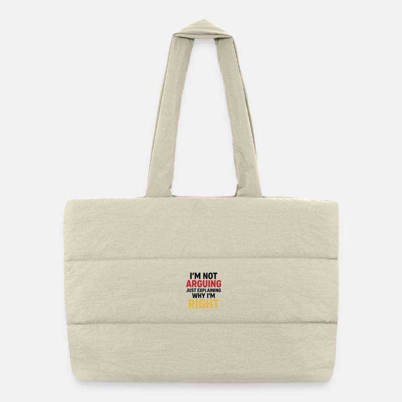 Self Expression Humor Design Puffer Shopping Bag