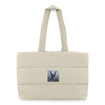 Oiseau noir majestueux Rvaen Sagesse en vol - Sac shopping matelassé - blanc naturel - Devant