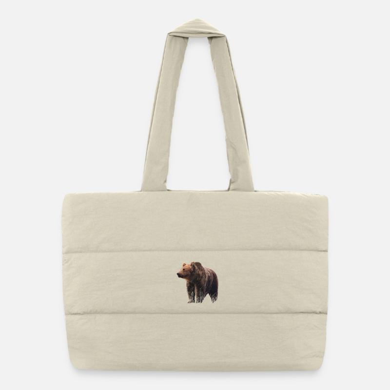 Illustration réaliste d'ours sur textile Sac shopping matelassé