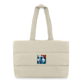 Portraits Émotifs en Art Mural Coloré - Sac shopping matelassé - blanc naturel - Devant