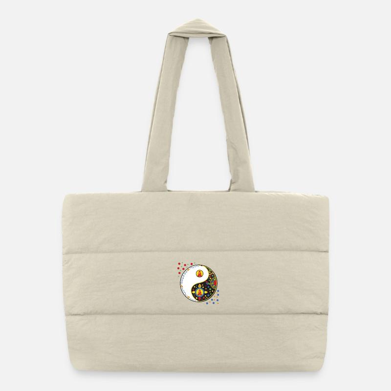 Yin Yang Tao mit Buddha  Puffer-Einkaufstasche