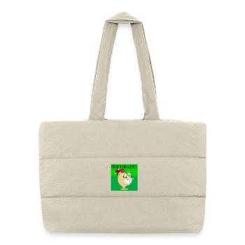 MERRY CHRISTMAS CHICKPEA SANTA CLAUS - Puffer Shopping Bag - natural - Front
