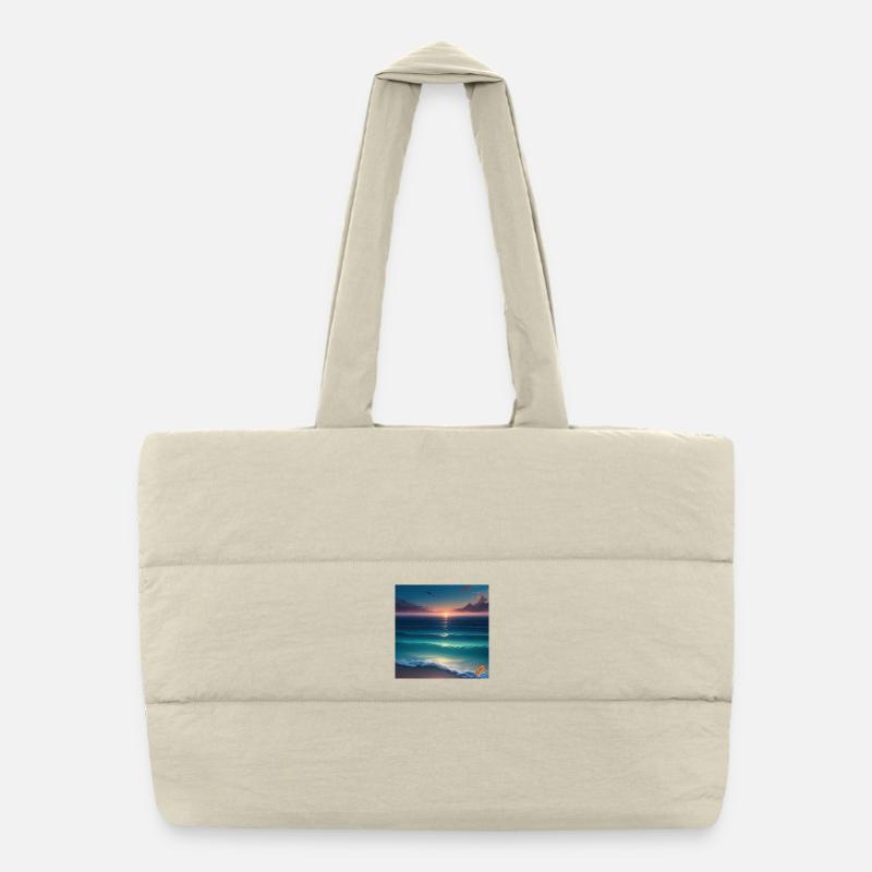 Coucher de Soleil Atlantique sur la Mer Tranquille Sac shopping matelassé