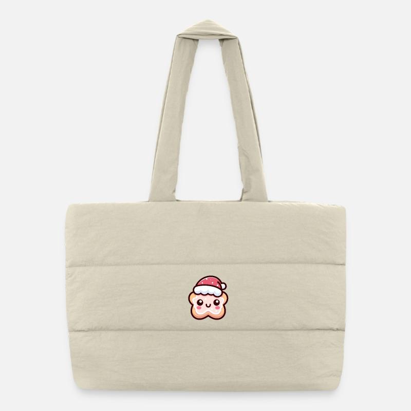 Skurrile Weihnachtsplätzchen-Figur Puffer-Einkaufstasche