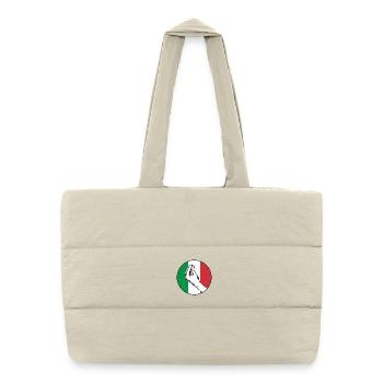 Italienische Handgeste Italien Italiener Retro - Puffer-Einkaufstasche - Naturweiß - Vorne