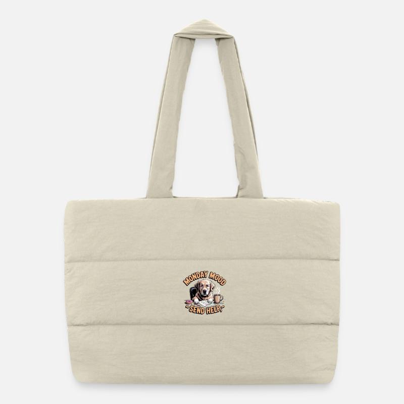 Lundi Humeur Chien Sac shopping matelassé