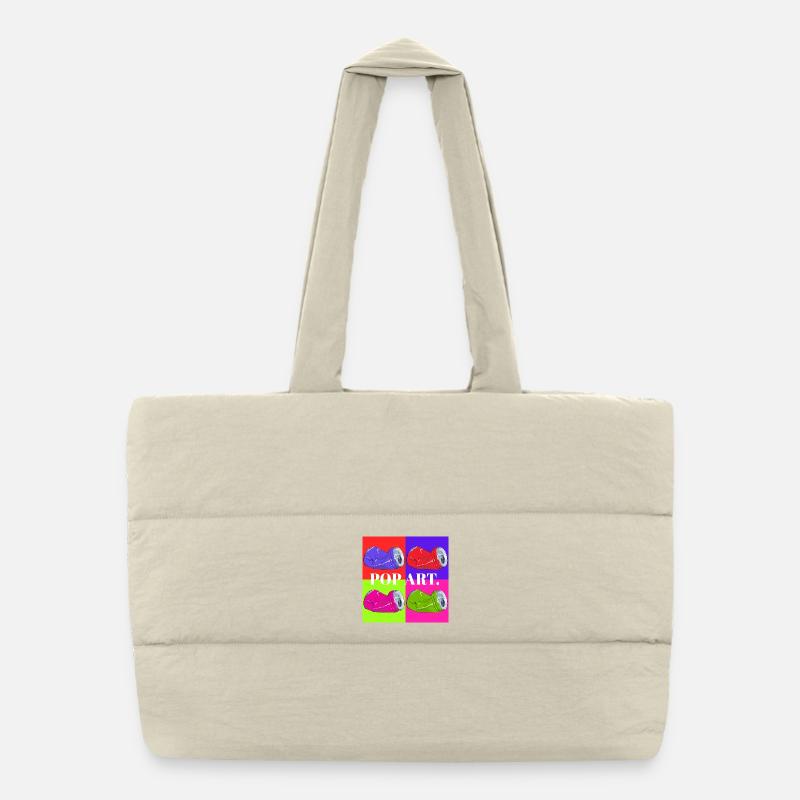 Pop Art Cola Dosen Design - Puffer-Einkaufstasche - Naturweiß