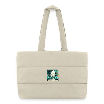 Surreal Fairytale Portrait with Bright Colors - Puffer Shopping Bag - natural - Front