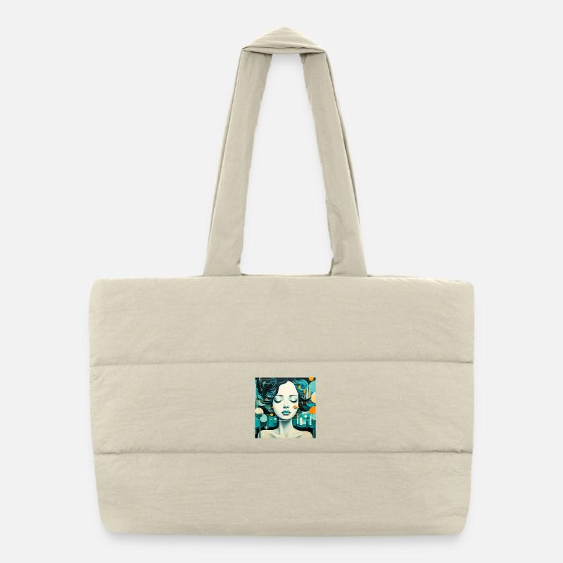 Portrait Féerique Surréaliste avec Couleurs Vives Sac shopping matelassé