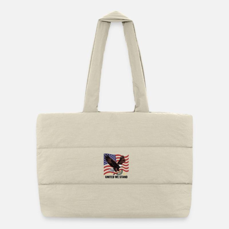 Aigle et drapeau Sac shopping matelassé