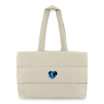 Ma maison – Cœur Planète Terre - Sac shopping matelassé - blanc naturel - Devant