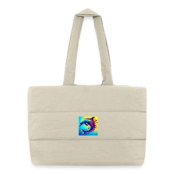 dauphin - Sac shopping matelassé - blanc naturel - Devant