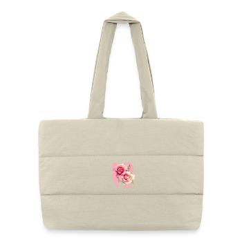 Design floral élégant de rose - Sac shopping matelassé - blanc naturel - Devant