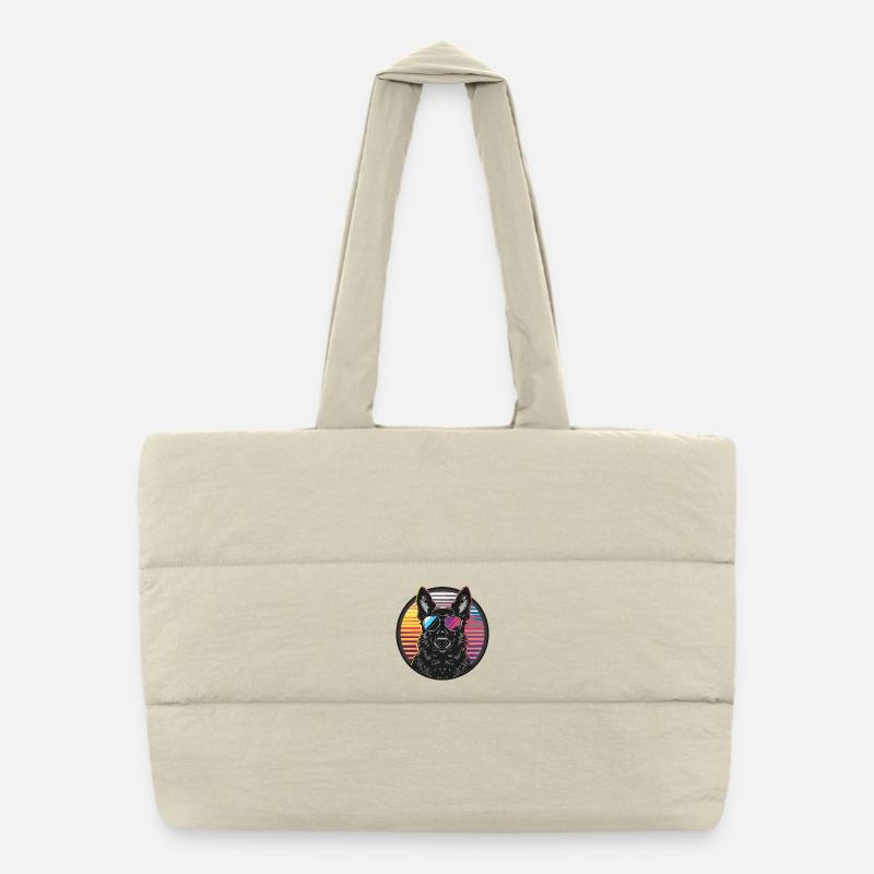 Cooler Hund mit Sonnenbrille Puffer-Einkaufstasche