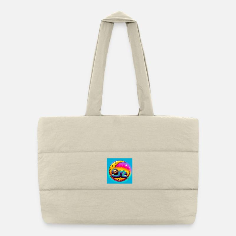 La paresse dort sur la Lune Sac shopping matelassé