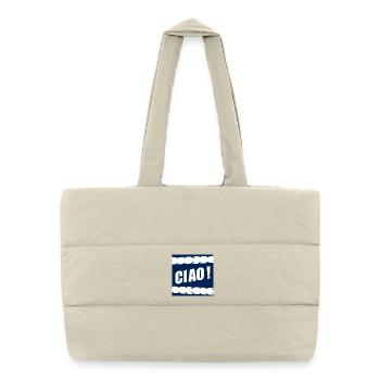 BONJOUR Au revoir Cycliste Changement d’emploi - Sac shopping matelassé - blanc naturel - Devant