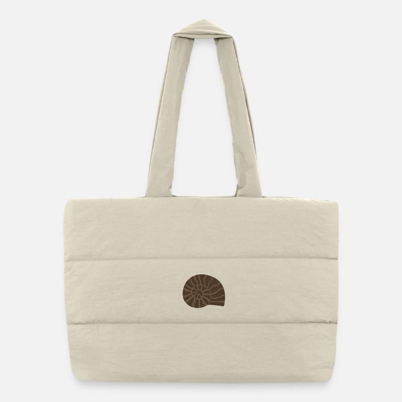 Elegant Ammonite Fossil Pattern Design Puffer Shopping Bag