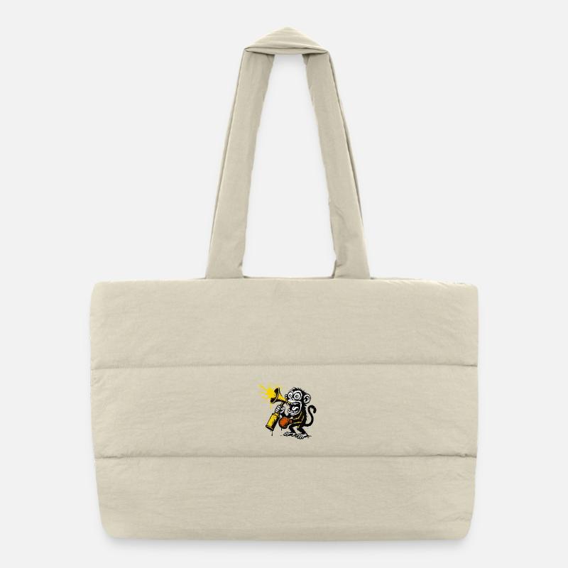 Singe expressif avec mégaphone Sac shopping matelassé