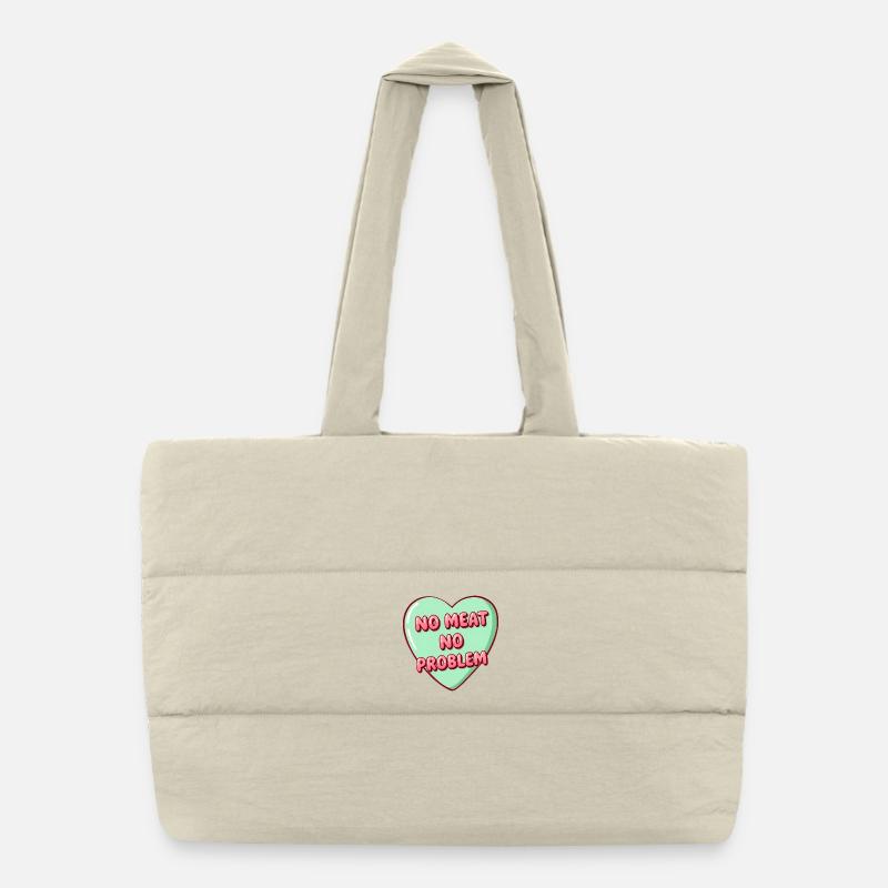 Cœur à bulles à la menthe – Pas de viande, pas de problème Sac shopping matelassé