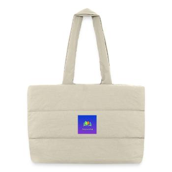 T-shirt Knowledge is Power" - Puffer Shopping Bag - natural - Front