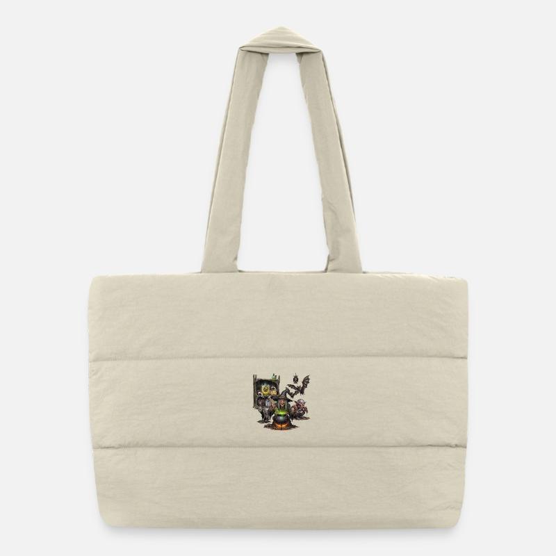 Dark Gothic Witch and Beasts, Fantasy Art Puffer Shopping Bag