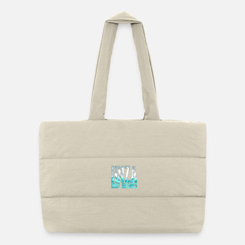 Balearic Islands Landscape Logo Ibiza Puffer Shopping Bag