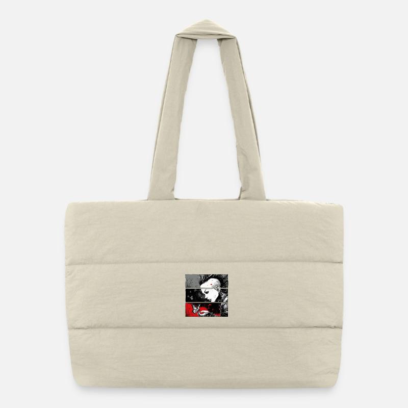 Punk rock fille regardant papillon Sac shopping matelassé