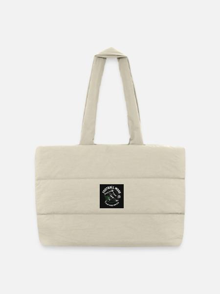 Soccer Mode Kick – Win Hard - Puffer Shopping Bag - natural