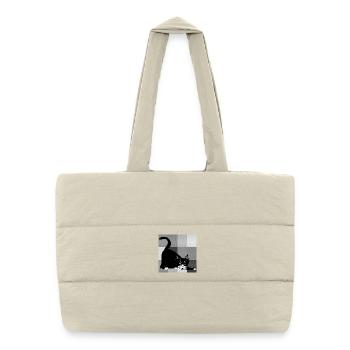 cat - Puffer Shopping Bag - natural - Front