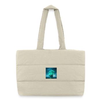 Ghost ship neon green in the fog - Puffer Shopping Bag - natural - Front