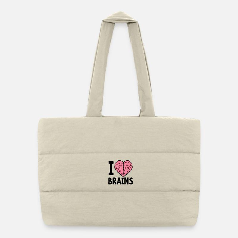I Love Brains Zombie Spruch Puffer-Einkaufstasche