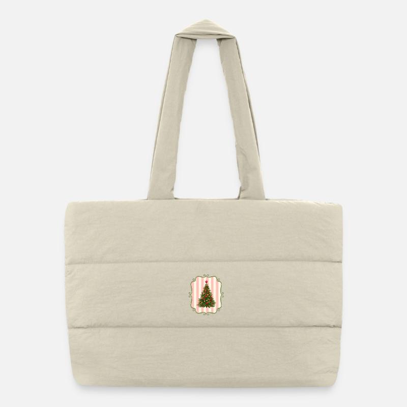 Vintage Weihnachtsbaum Retro Design Puffer-Einkaufstasche
