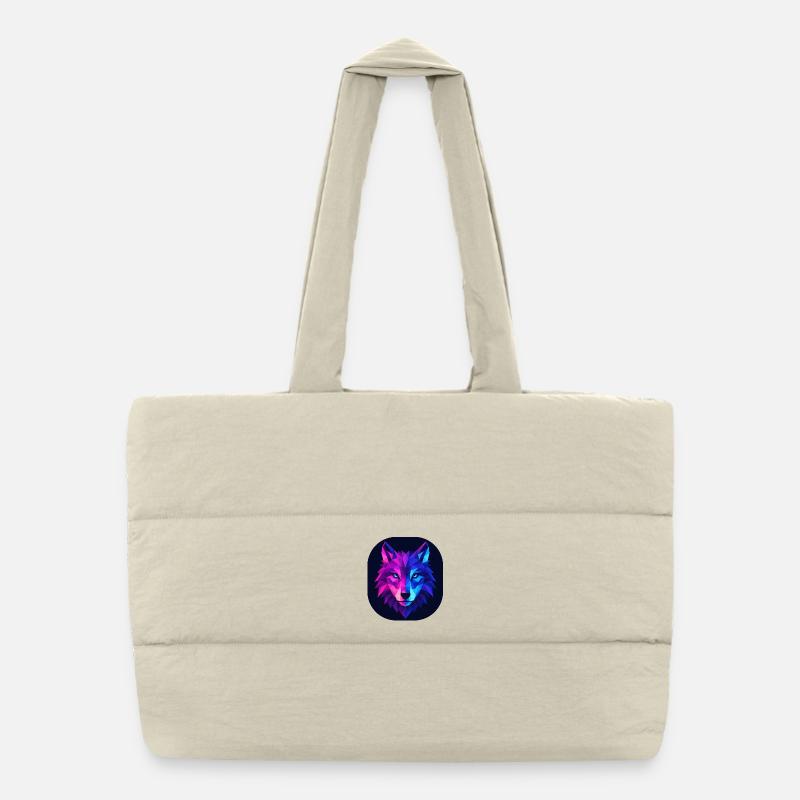 Lupus Wolf Neon Geopattern Puffer Shopping Bag
