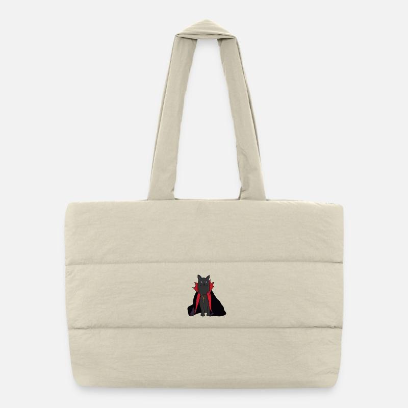 Mitternachts-Vampirkatze mit Umhang Puffer-Einkaufstasche