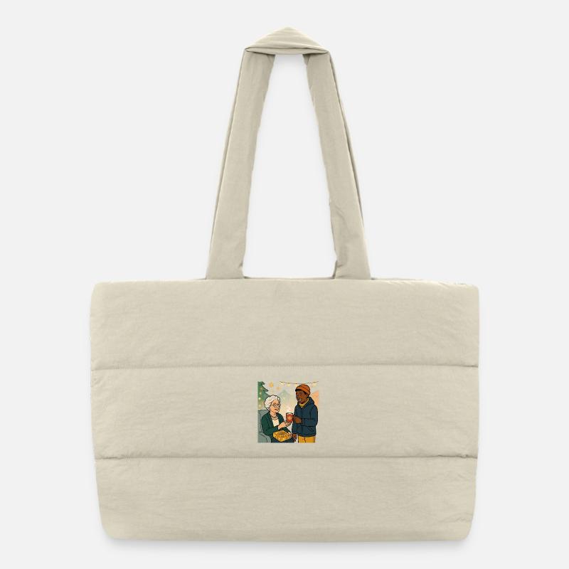 Oma Karin mit dem Enkel Puffer-Einkaufstasche